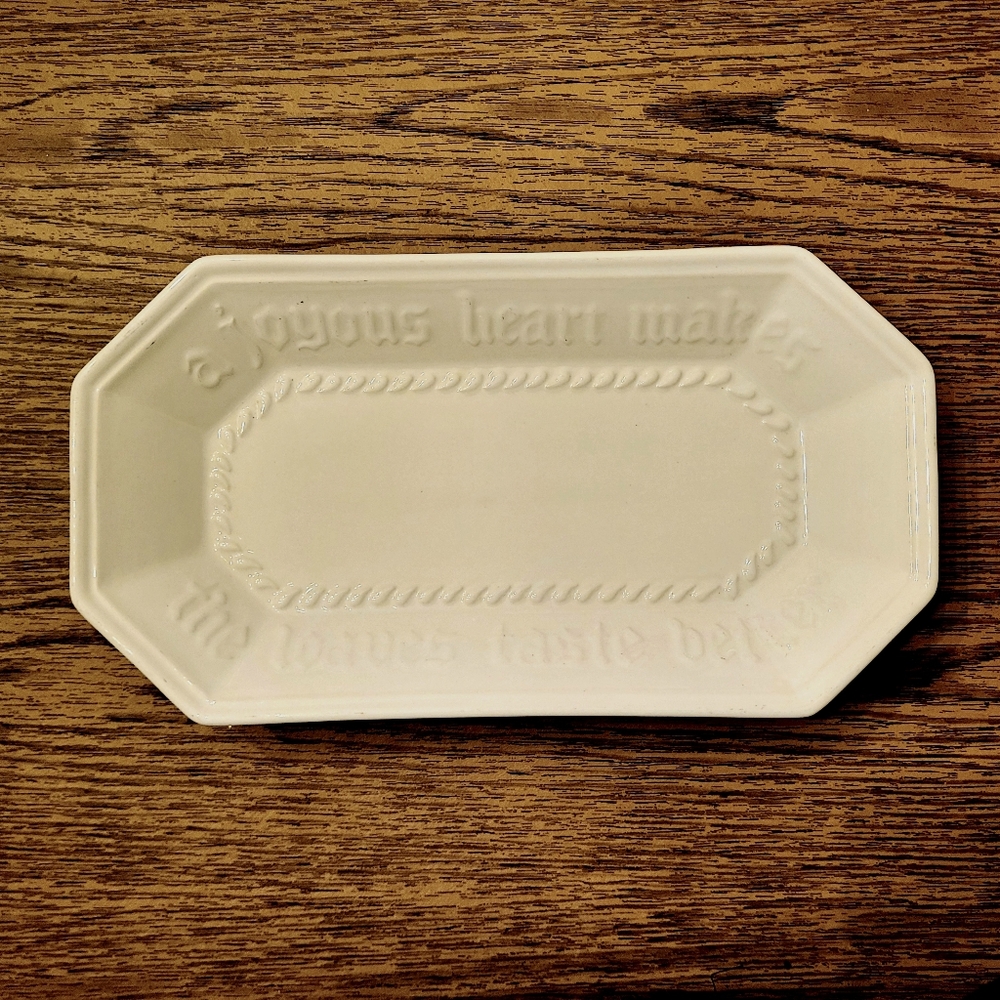 Phaltzgraff, Vintage, White Ceramic Bread Loaf Plate With Decorative Slogan
